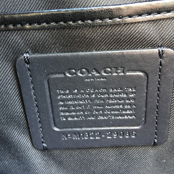 Authentic Black Coach Zip Top Tote - EUC - Picture 13 of 15